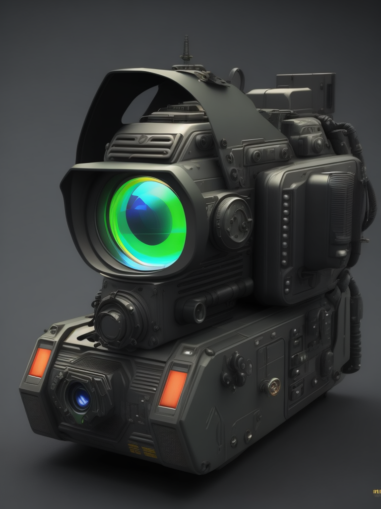 night vision device, military device, hard surface, SciFi.