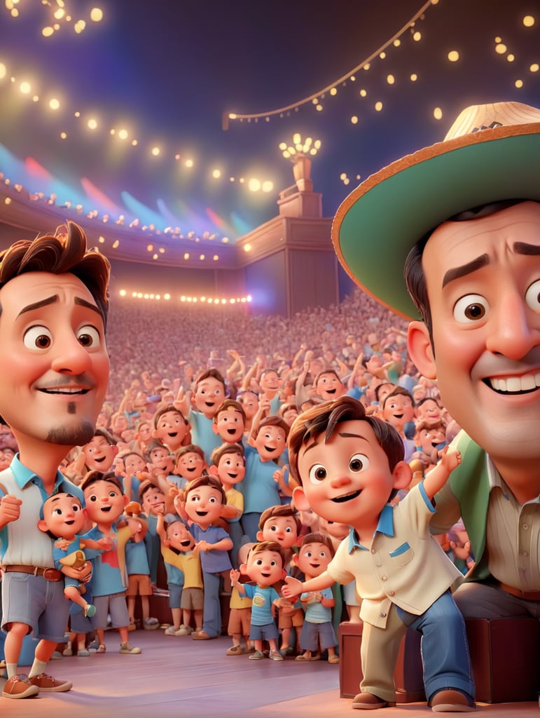 Father and son at concert