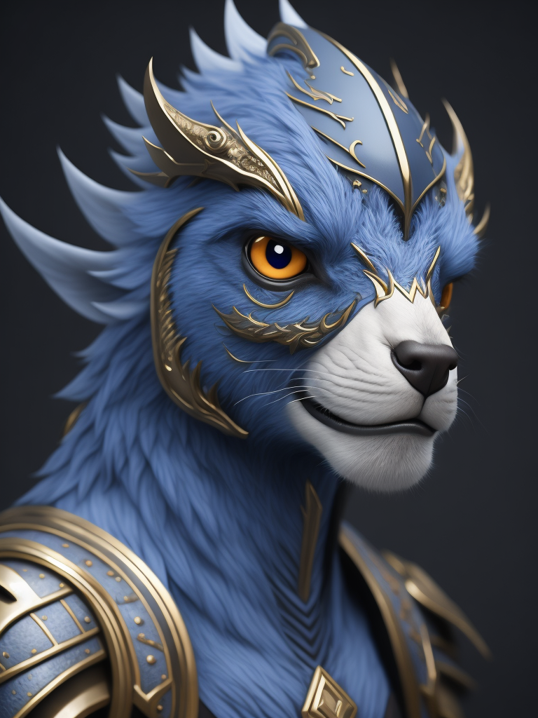 kind mascot blue and white colors