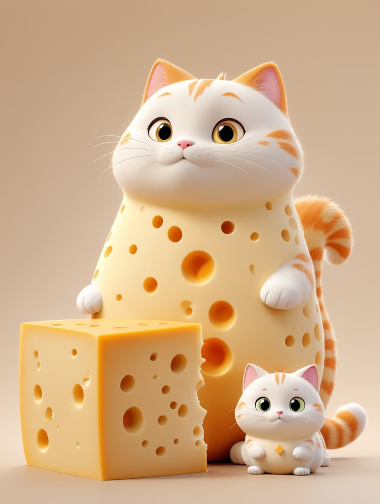 A cheese boy and a cheese cat