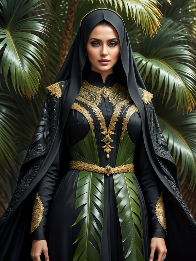 modern abaya made of palm tress leaves