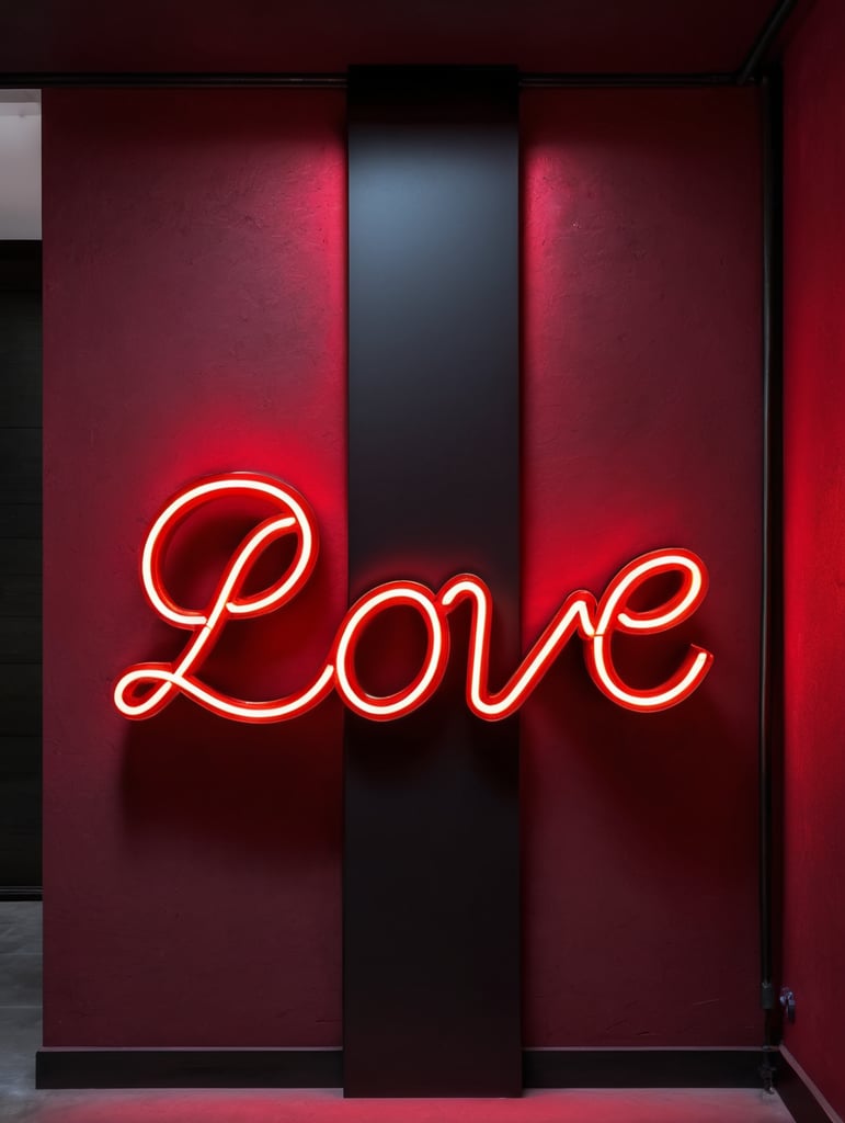 love neon sign, red color, neon