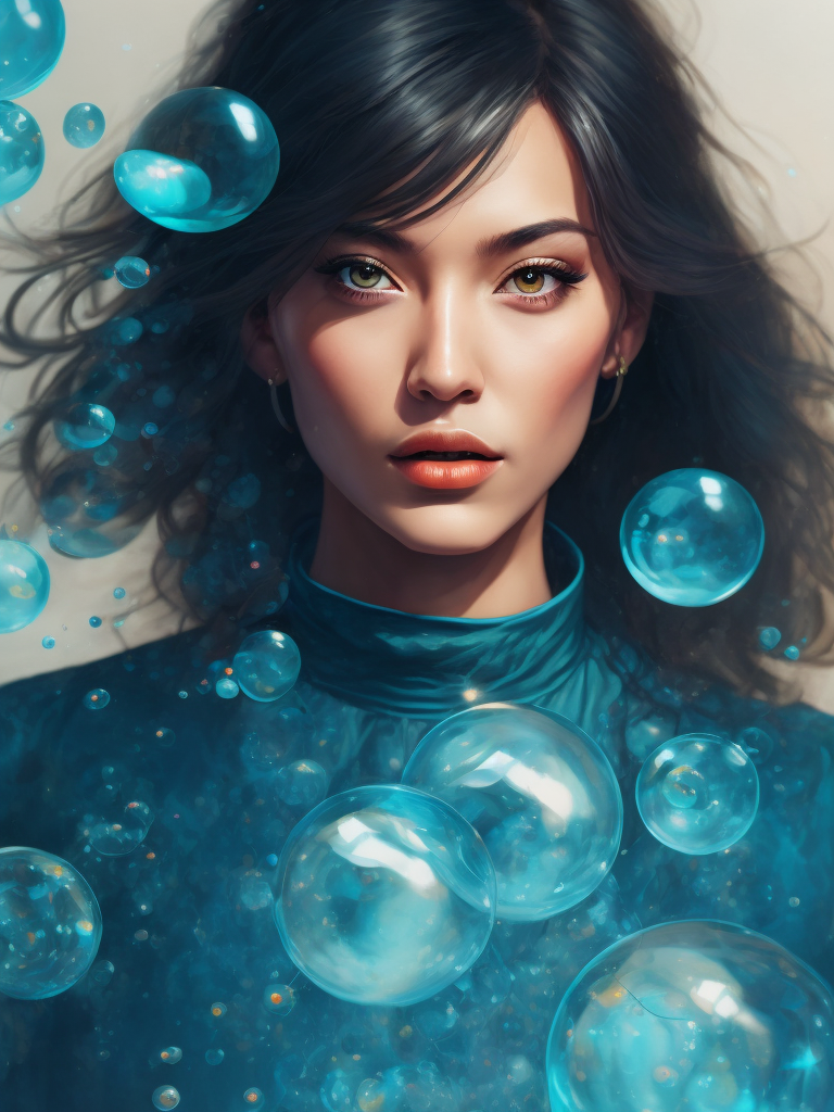 Texture of blue liquid with bubbles, pattern, background, top view, organic texture, seamless texture, rich colors, gradation of blue colors, macro photo, cluster of bubbles