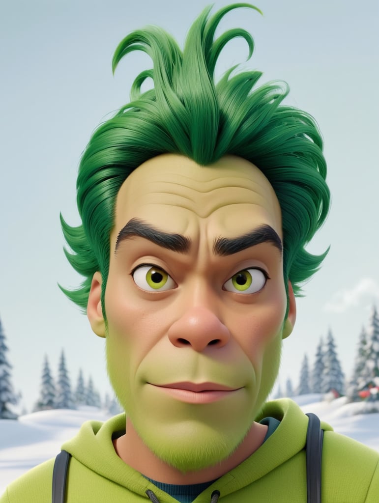 Grinch wearing hoodie and nike shoes