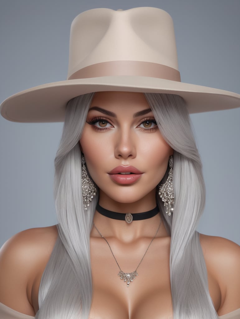 A portrait of a beautiful model woman who looks like Sofia Vergara , with a curvy body, a big bust, a small waist, tall legs, perfect facial features, curly hair, a Hyperdetailed, portrait shot, a beautiful goddess, full-lips, perfect lips, make-up, High Res, hyperdetailed, glamorous Hollywood portraits, highly realistic, daz3d, women designers, high resolution,