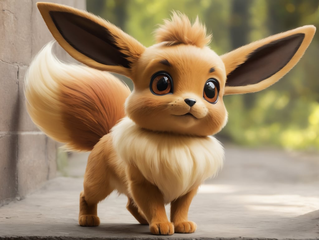 Portrait of pokemon eevee, style of Rembrandt
