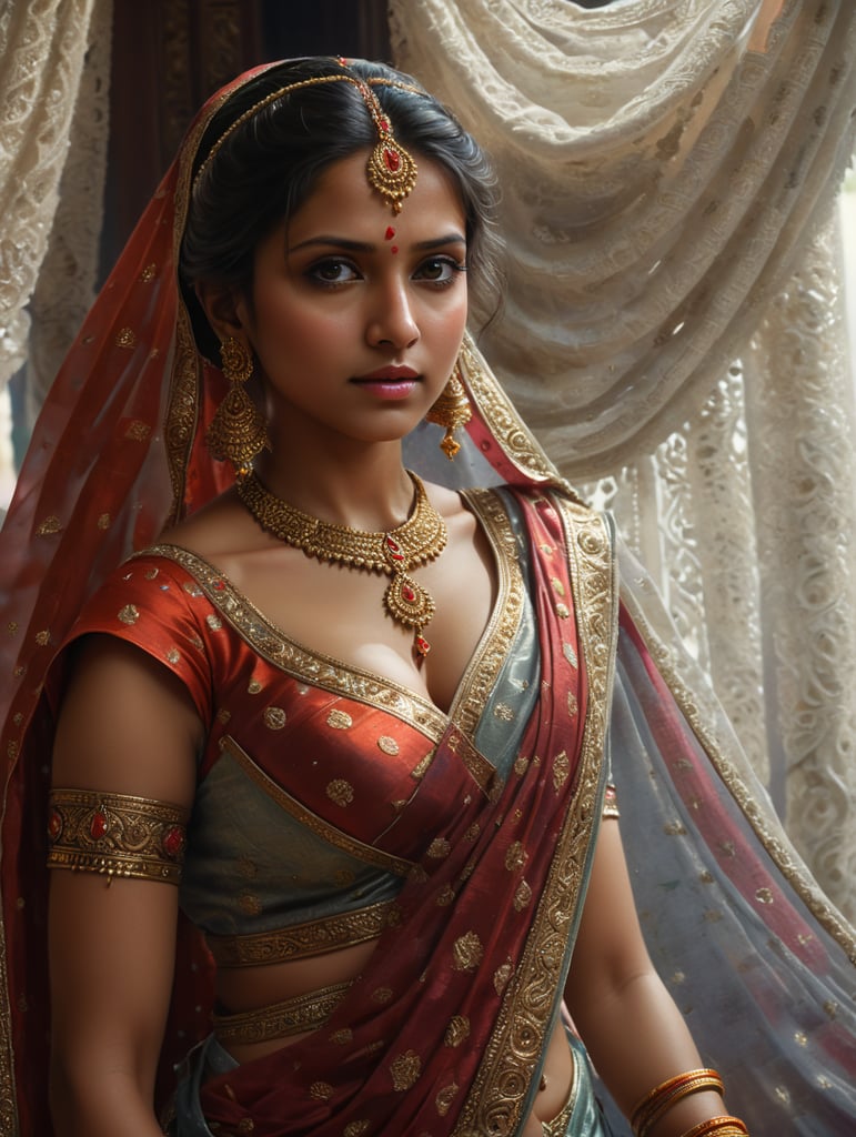 A girl in his marriage saree