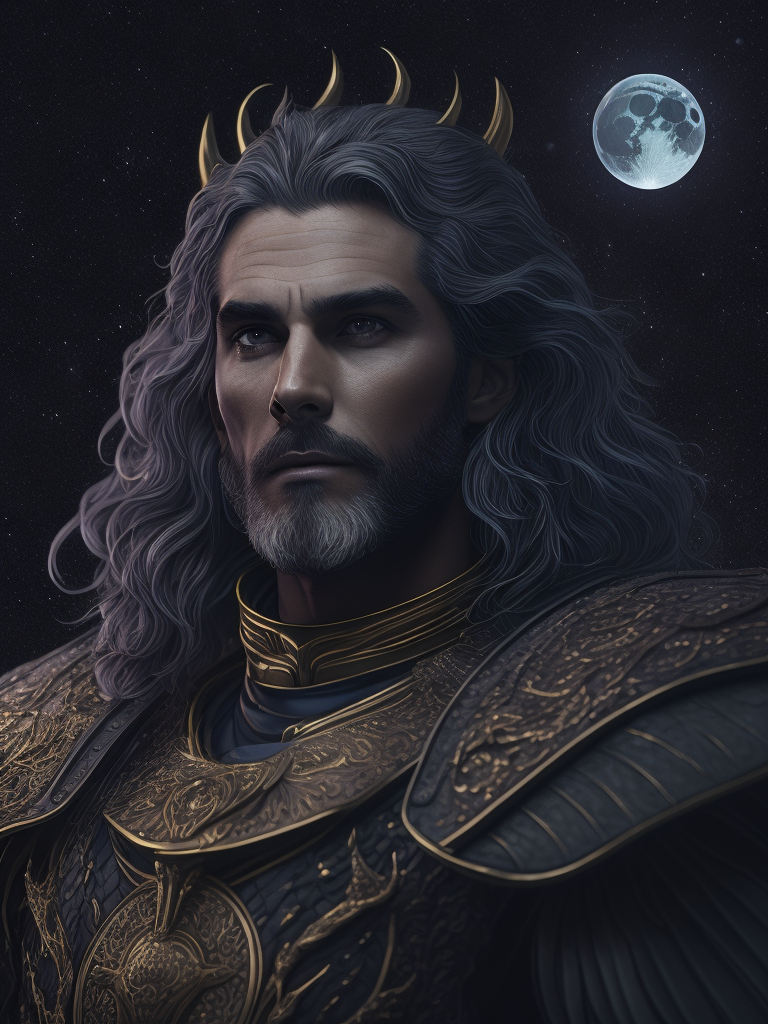 lord of moon, 8k resolution, bold shadows, divine, eternal being