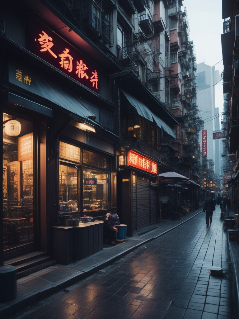 shanghai street, megacity