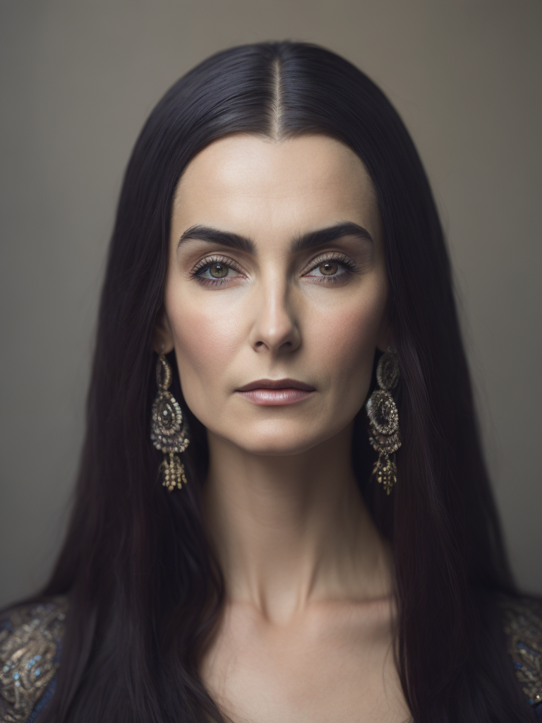 Sinead O'Connor with beautiful long hari in her element as a goddess, ultra photo realistic, HD