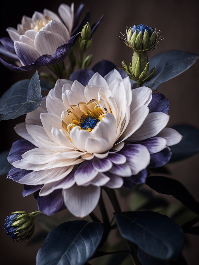 Flower, dark, deep colors, dark, atmosphere, dark blue