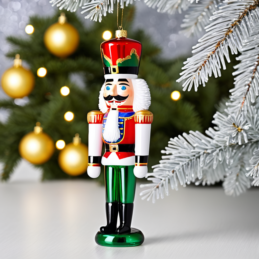 nutcracker small glass glass figure, Christmas toy for the Christmas tree