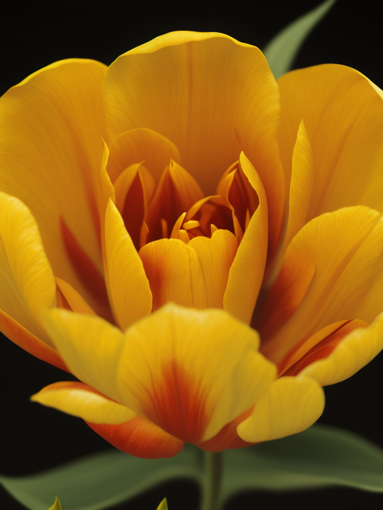 Yellow open tulip, delicate, beautiful