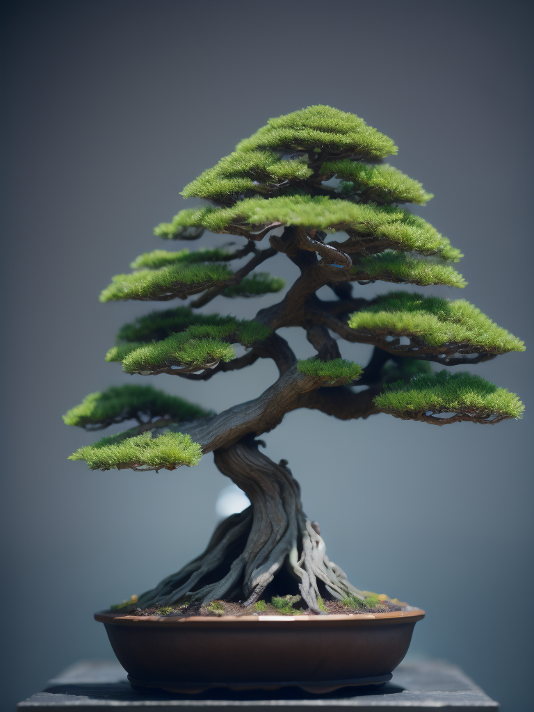 bonsai tree, tilt shift, depth of field