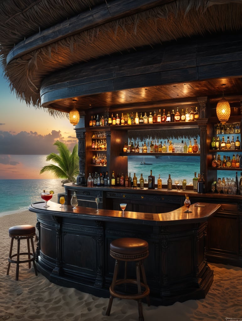 Cocktail bar on beach Jamaica