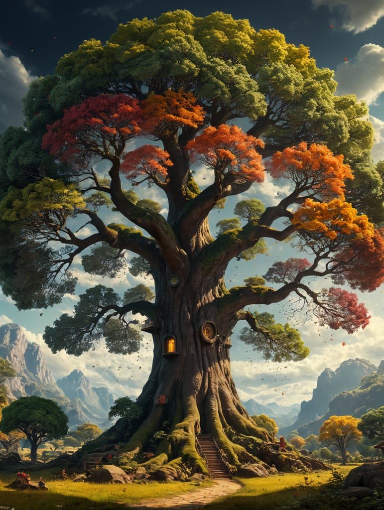 Retro images of the 1960s, 1970s, 1980s and 1990s appear in the Tree of Life infused in a burst of energy and nostalgia.