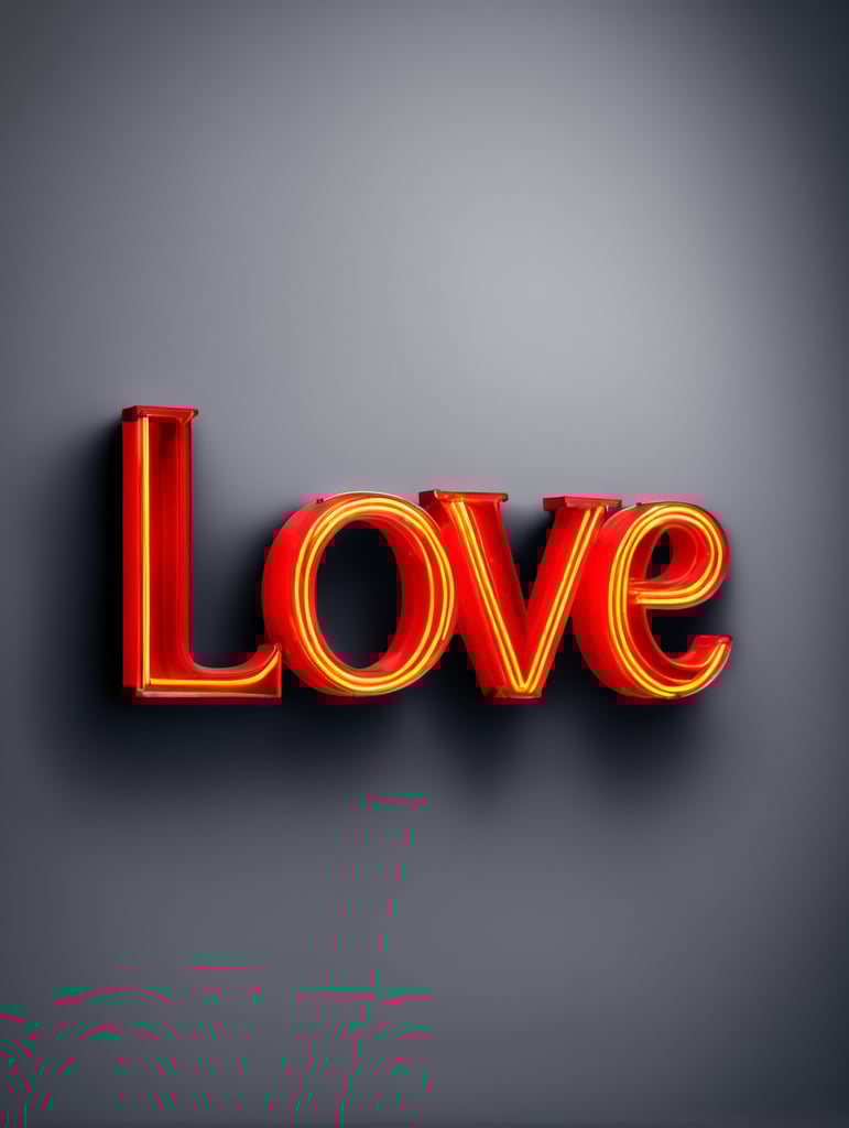 love neon sign, red color, neon