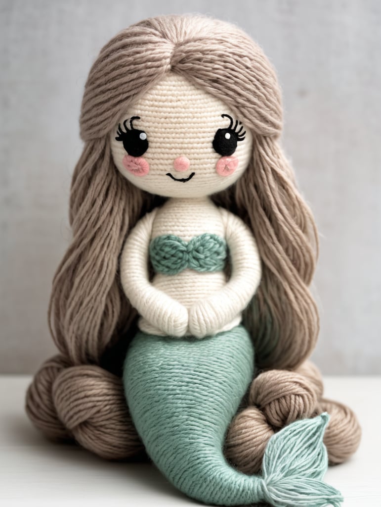 a mermaid out of yarn