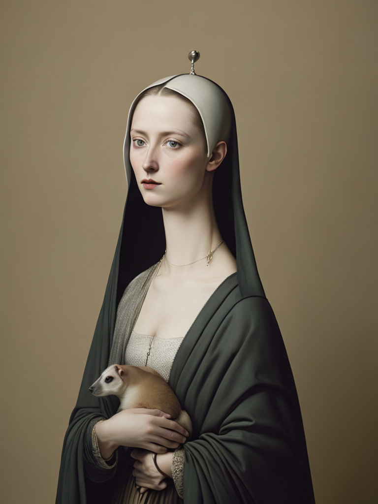 lady with ermine, style of Hieronymus Bosch