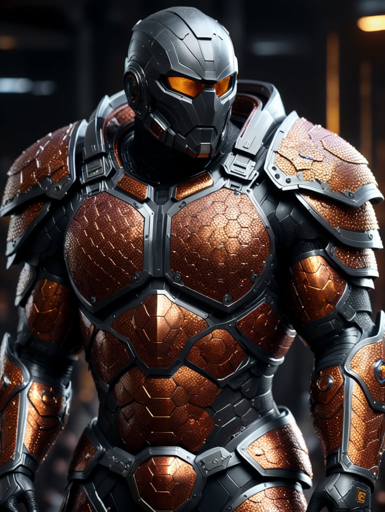 create a human body armor with micro hexagon cells