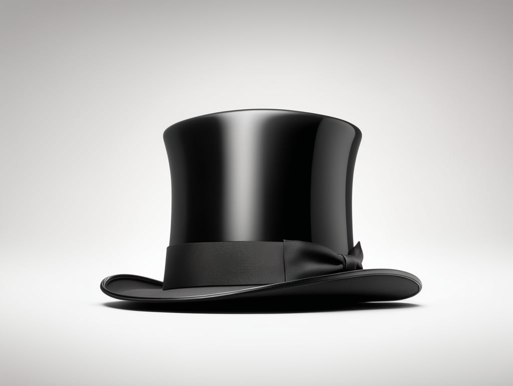 Cylinder black top hat isolated on transparent or white background