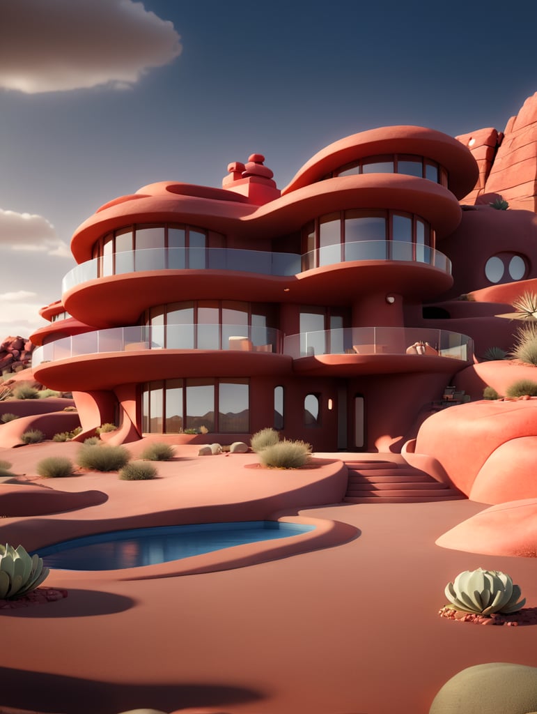 modern organic contemporary red rock desert house