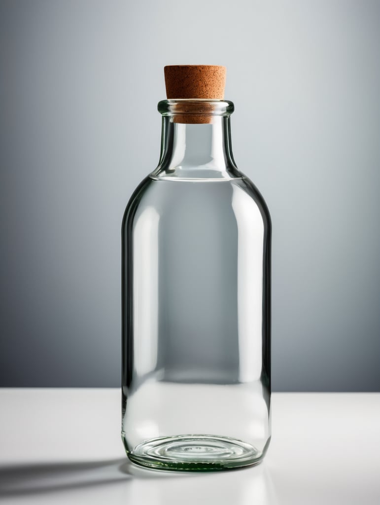 Photo of a Glass Bottle, Empty, Clean, Clear