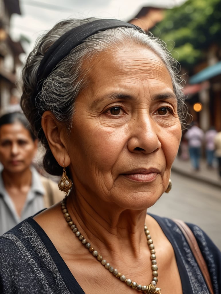 old colombian womans on the street talking of envigado, photoreal: 1.4, lifelike,highly detailed CG unified 8K backgrounds,looking at the viewer, (HQ skin:1.4), 8k uhd, dslr, soft lighting, high quality, film grain, Fujifilm XT3