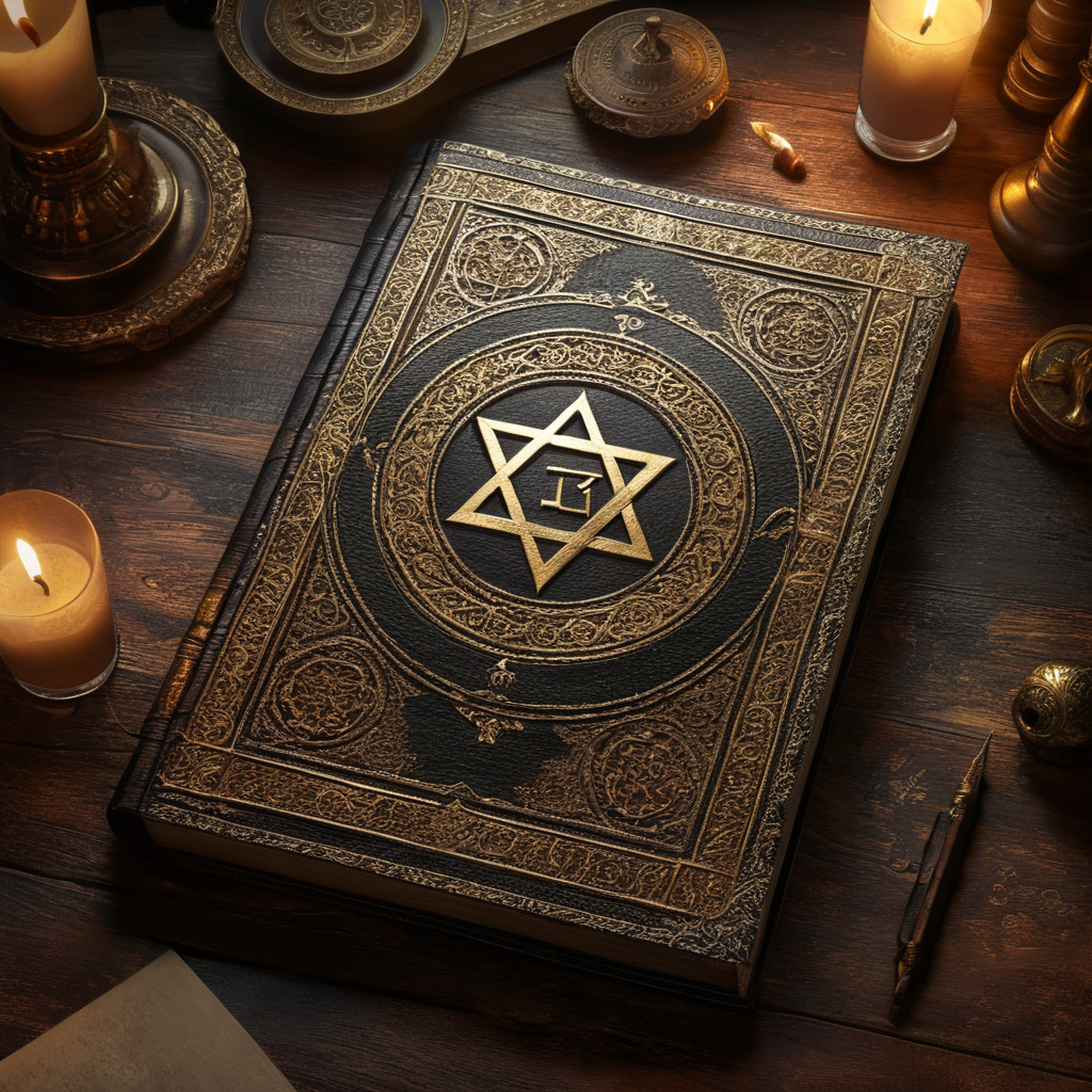 Jewish holy book on a holy looking background