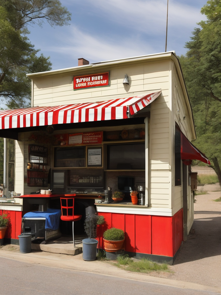 Small roadside diner quaint americana