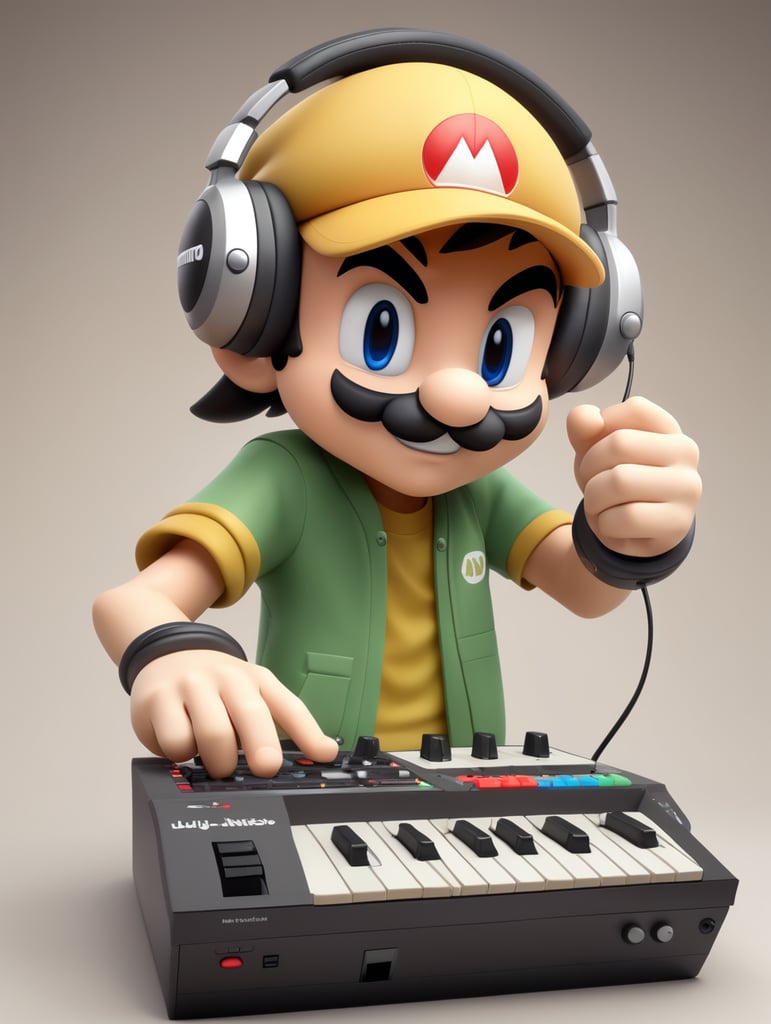 luiji nintendo character making a beat