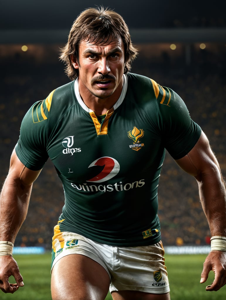 Generate an image of a South African Springbok Rugby player Eben Etzebeth