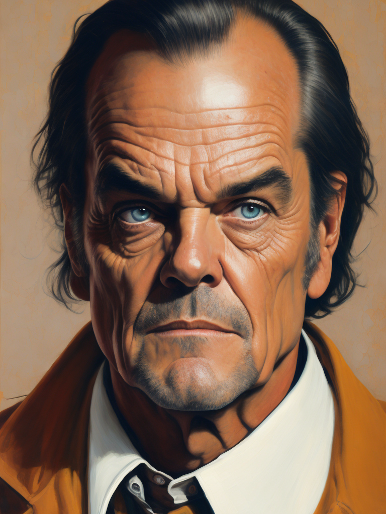 Jack Nicholson, Painting, Portrait, USA, style of Hope Gangloff