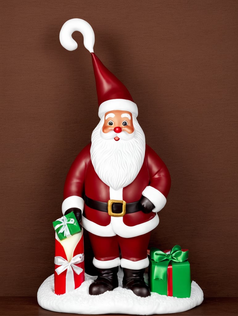 A chocolate Santa figure, made from milk chocolate