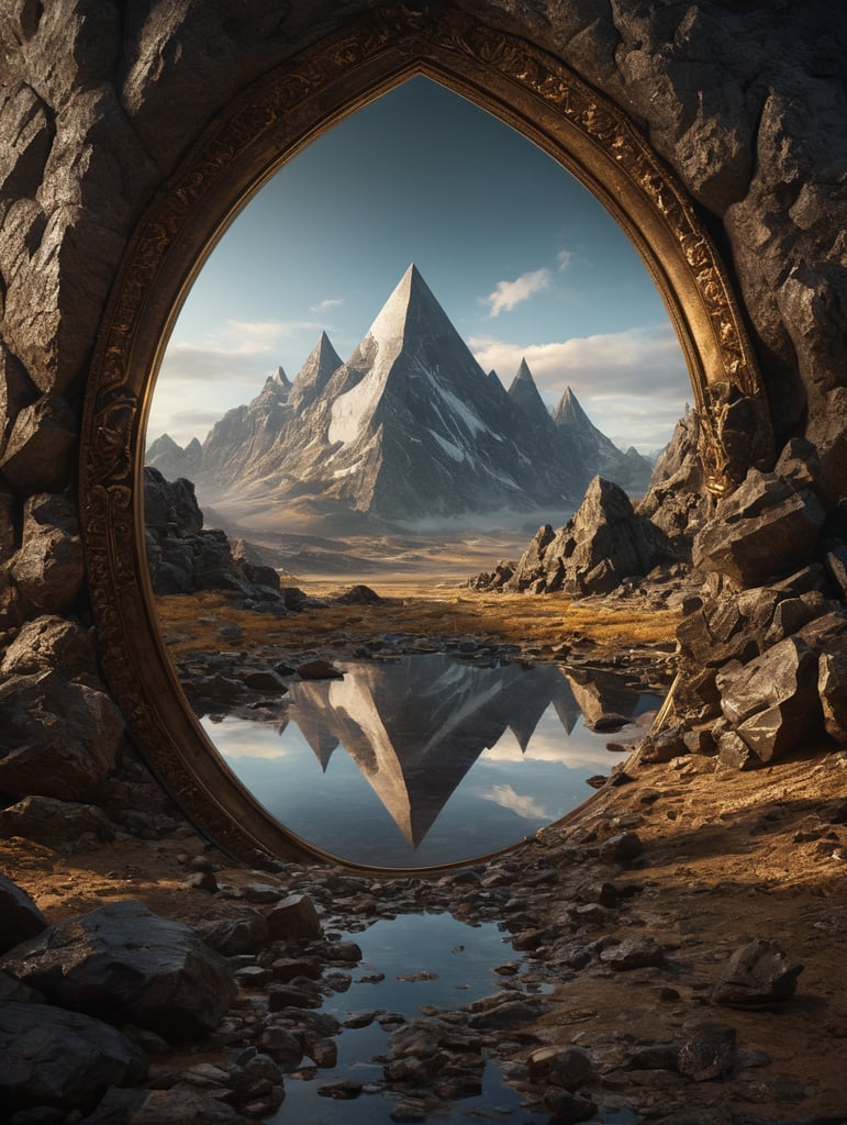minimal landscape within triangle mirror