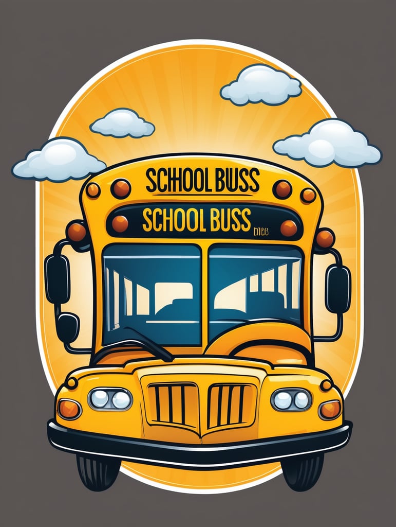 School Bus Vectors Design, mascot logo, bright colors, vector Logo, vector image