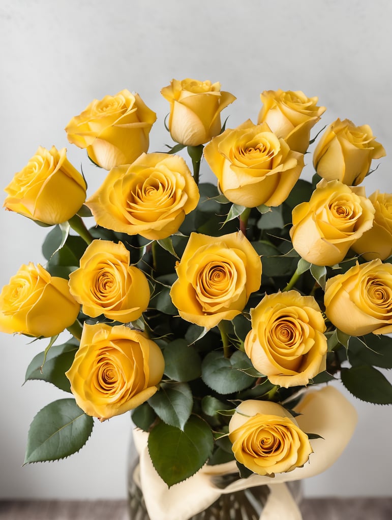 12 yellow roses for Valentine's Day