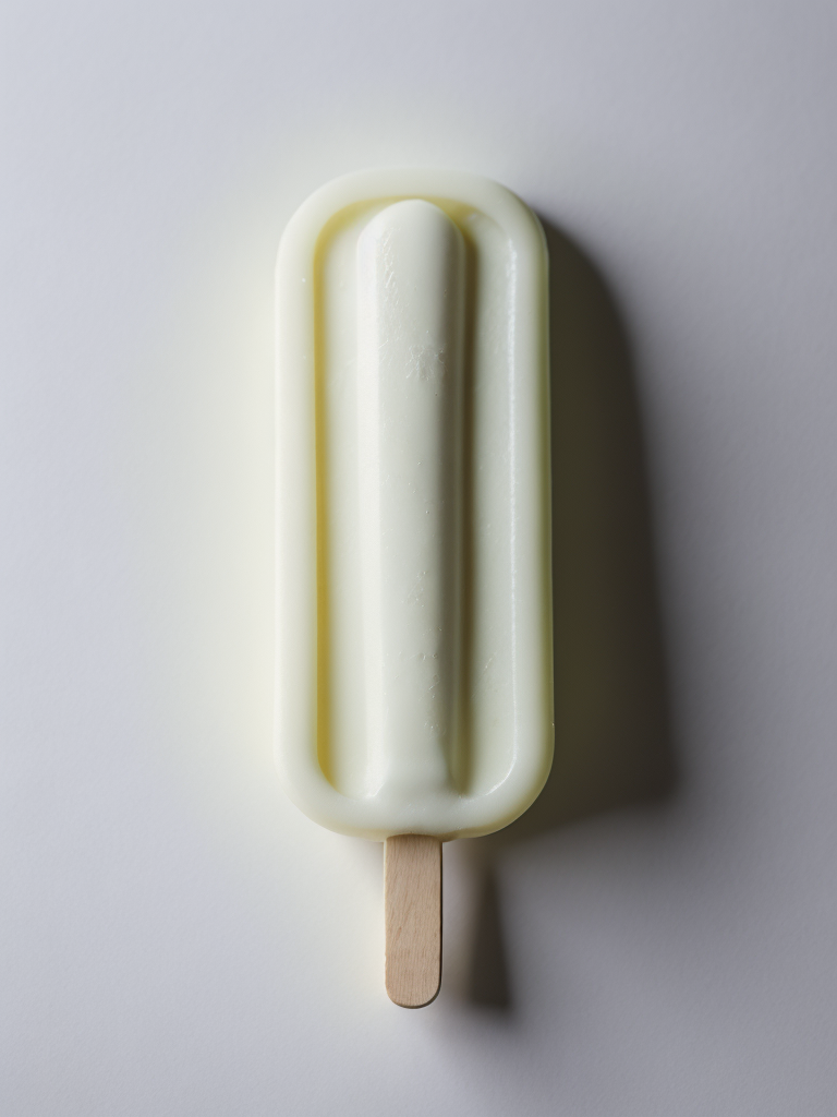 Vanilla white popsicle on white background