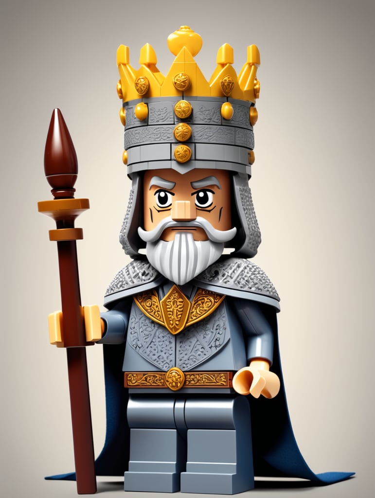 medieval king as a lego character