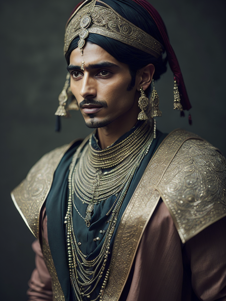 Maveli portrayed as a dignified and regal figure. He is usually shown wearing traditional attire befitting a king, which includes a richly adorned dhoti (a garment wrapped around the lower body) and an upper garment. Sometimes, he is depicted wearing royal jewelry and ornaments.