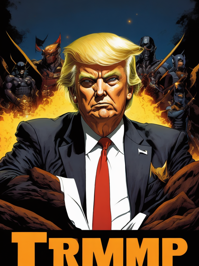 Donald Trump, Hero Portrait, Comics, Marvel, Horror, USA, style of Richard Corben