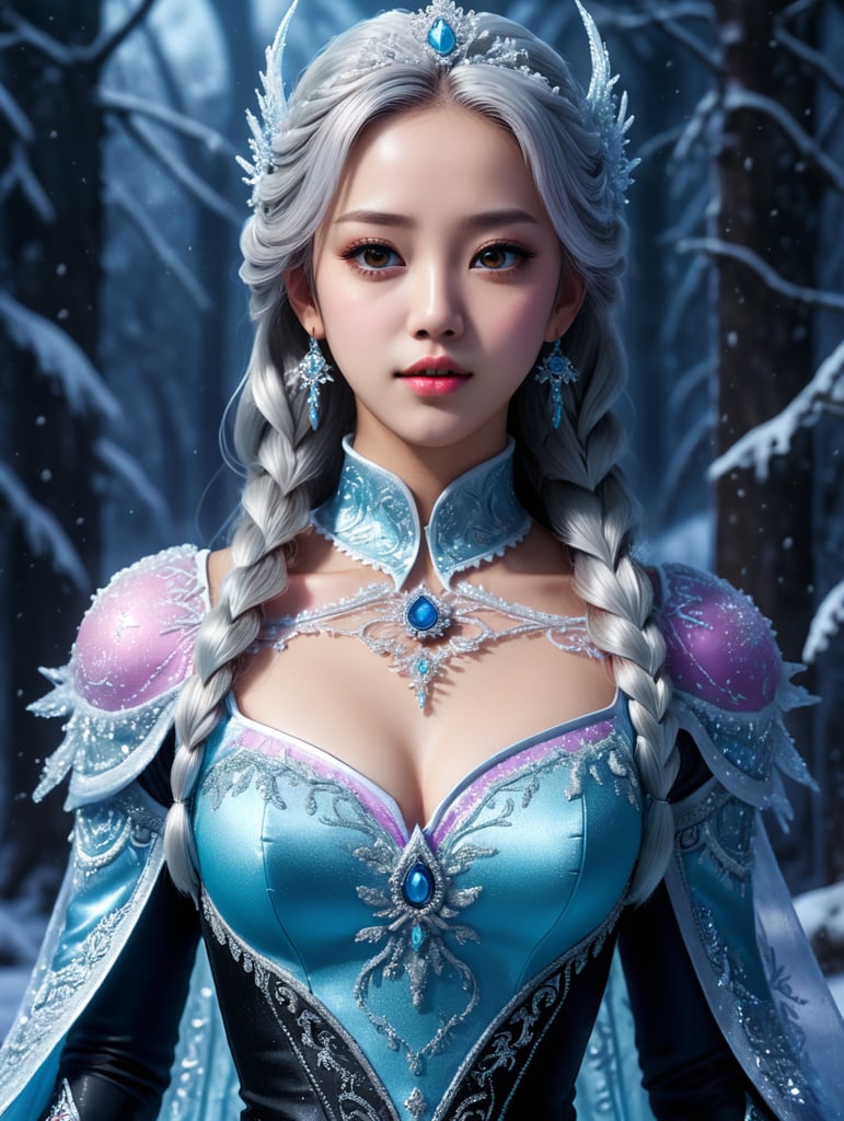 Jisoo from Blackpink wearing a Elsa Costume from Frozen