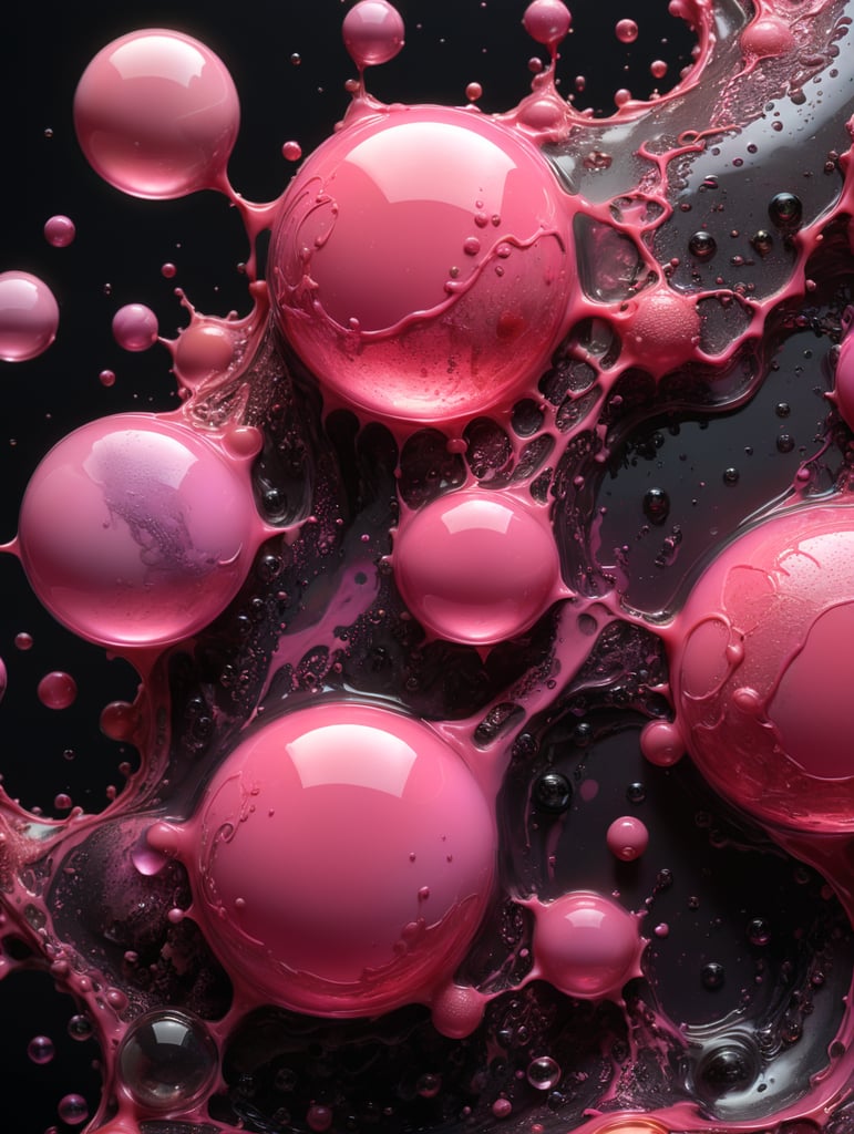concept of human, liquid, melted wax, bubbles, abstract, everything pink