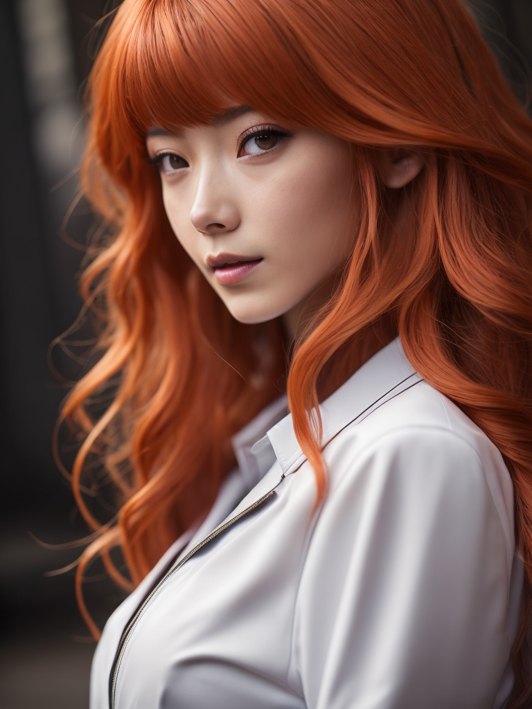 (best quality, masterpiece, colorful, dynamic angle), (asuka langley), upper body photo, fashion photography of cute red long hair girl, dressing evangelion red suit (high resolution textures), in dynamic pose, bokeh, (intricate details, hyperdetailed:1.15), sunlight passing through hair, monocromatic splash art background, high contrast, official art.