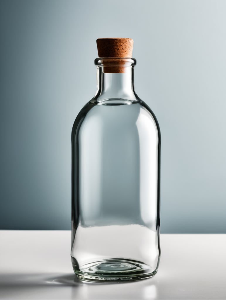 Photo of a Glass Bottle, Empty, Clean, Clear