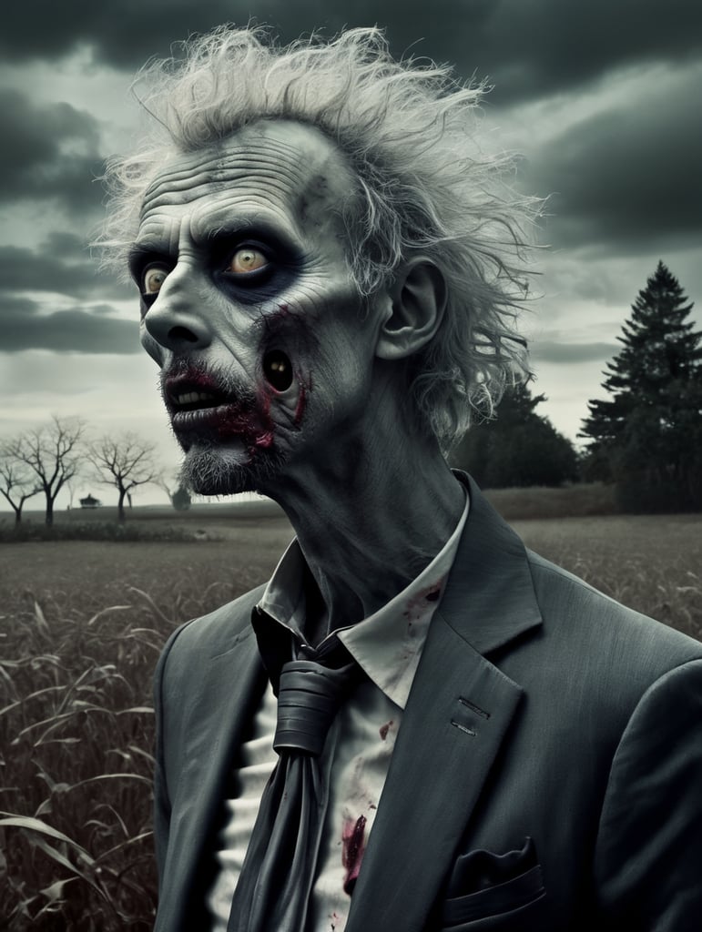 Surreal zombie, Tim Burton style