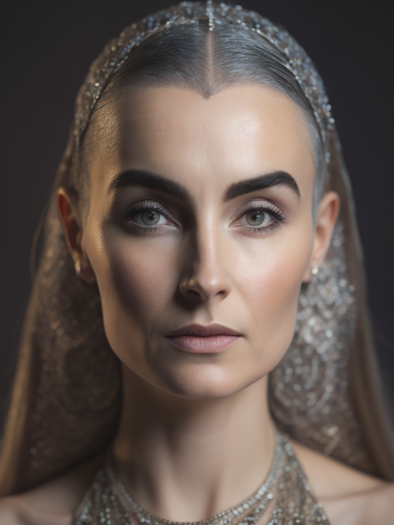 Sinead O'Connor with beautiful long hari in her element as a goddess, ultra photo realistic, HD