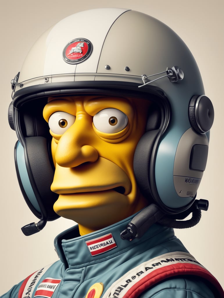 homer simpson as as an F1 driver