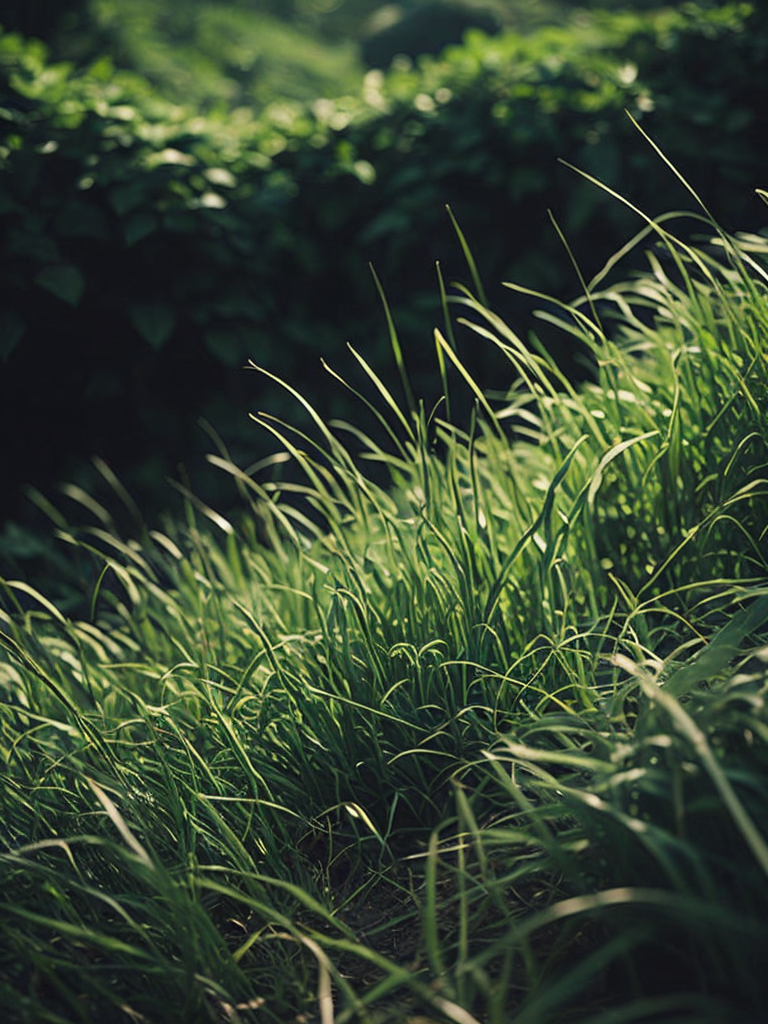 macro photo of a green grass