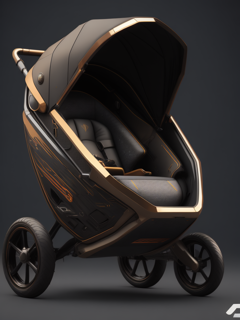 futuristic Stroller, cyberpunk, concept, ultra realistic 3D render, octane